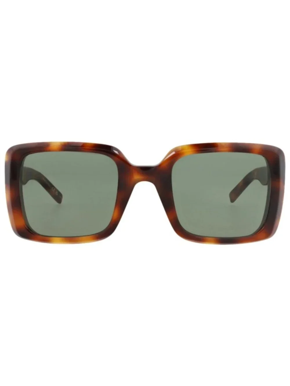 New Saint Laurent Women's Sunglasses Square Rectangle Acetate Frame Havana Green